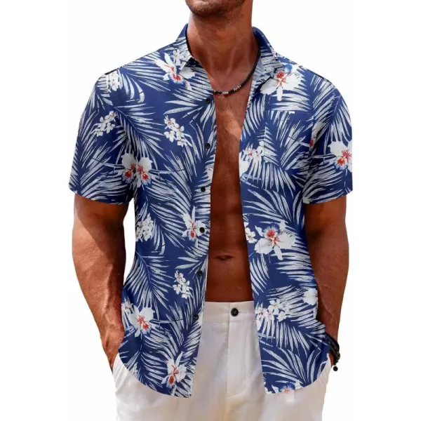 COOFANDY Mens Hawaiian Tropical Shirt Short Sleeve Casual Button Down Floral Summer Beach Shirts with Pocket