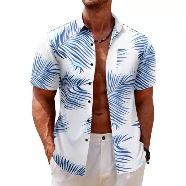 COOFANDY Mens Hawaiian Tropical Shirt Short Sleeve Casual Button Down Floral Summer Beach Shirts with Pocket