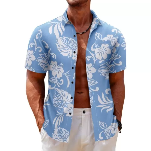 COOFANDY Mens Hawaiian Tropical Shirt Short Sleeve Casual Button Down Floral Summer Beach Shirts with Pocket