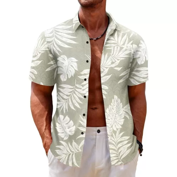 COOFANDY Mens Hawaiian Tropical Shirt Short Sleeve Casual Button Down Floral Summer Beach Shirts with Pocket