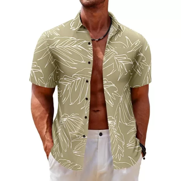 COOFANDY Mens Hawaiian Tropical Shirt Short Sleeve Casual Button Down Floral Summer Beach Shirts with Pocket