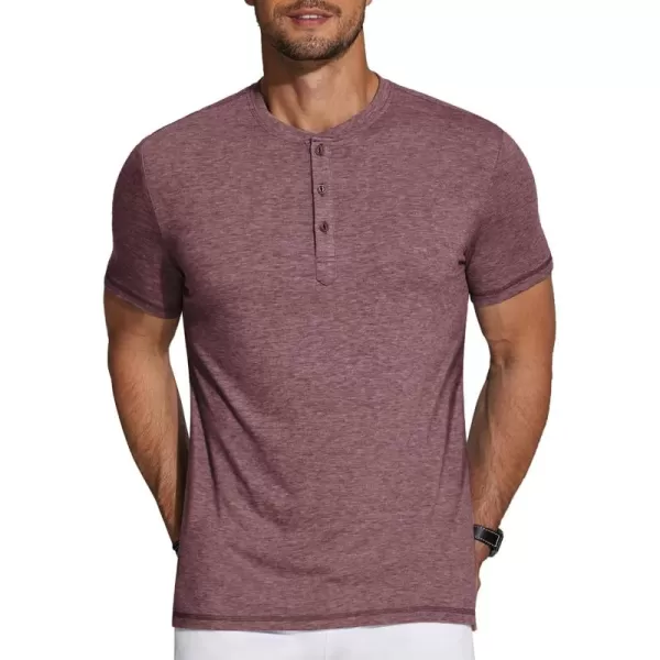 COOFANDY Men's Henley Shirts Short Sleeve Casual Basic Tee Summer Button Henley Soild T Shirts