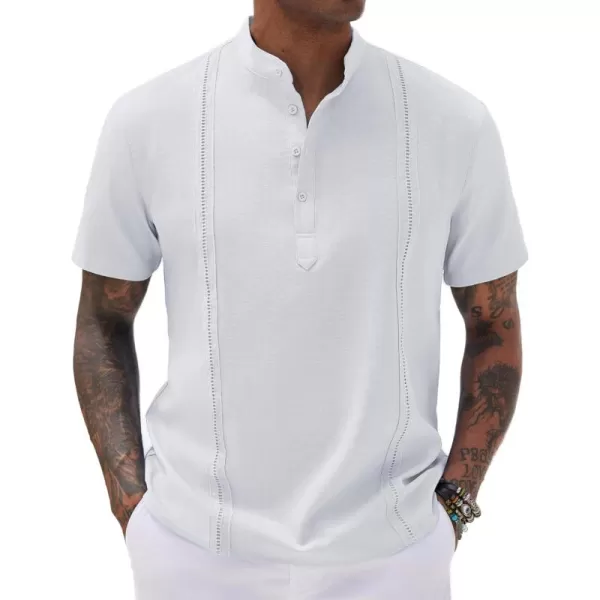 COOFANDY Men's Lightweight Guayabera Cuban Shirt Short Sleeve Linen Summer Beach Shirts Hippie T Shirts
