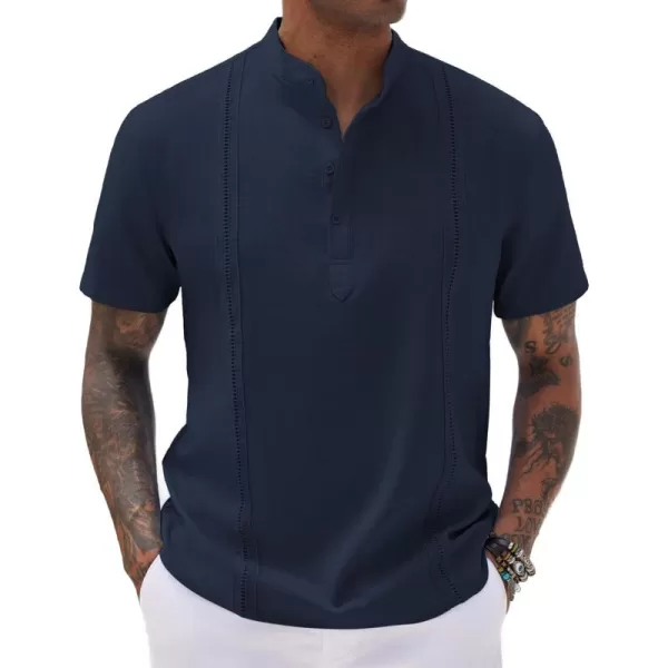 COOFANDY Men's Lightweight Guayabera Cuban Shirt Short Sleeve Linen Summer Beach Shirts Hippie T Shirts