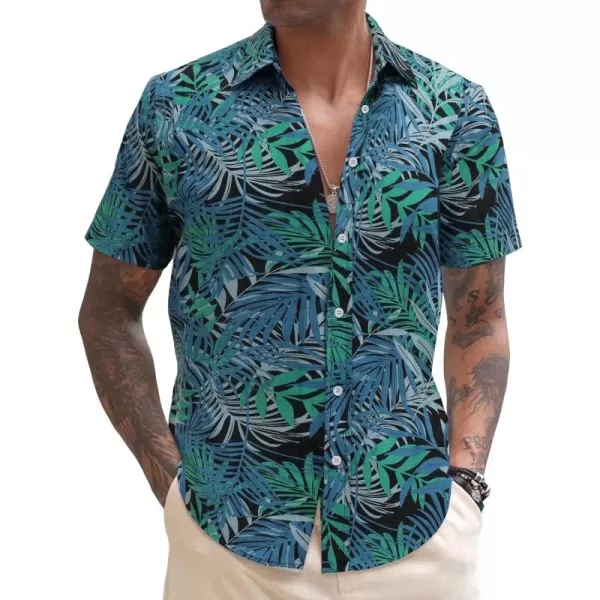 COOFANDY Men's Linen Casual Short Sleeve Shirts Button Down Summer Beach Shirt