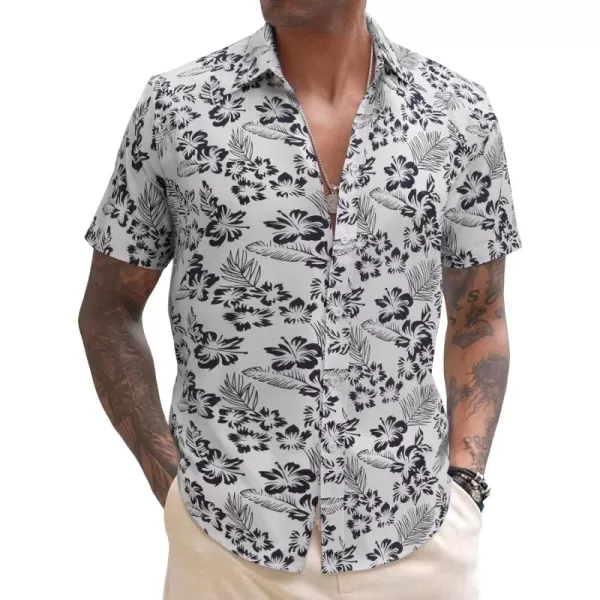 COOFANDY Men's Linen Casual Short Sleeve Shirts Button Down Summer Beach Shirt