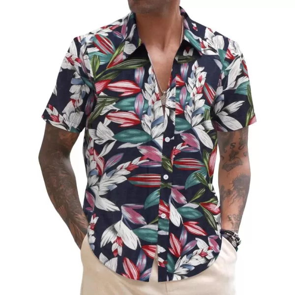 COOFANDY Men's Linen Casual Short Sleeve Shirts Button Down Summer Beach Shirt
