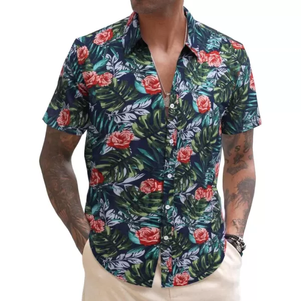 COOFANDY Men's Linen Casual Short Sleeve Shirts Button Down Summer Beach Shirt