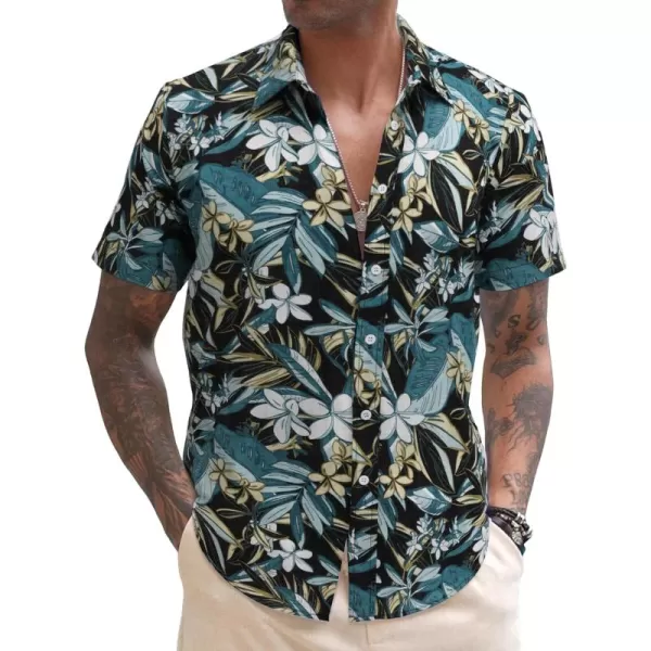 COOFANDY Men's Linen Casual Short Sleeve Shirts Button Down Summer Beach Shirt