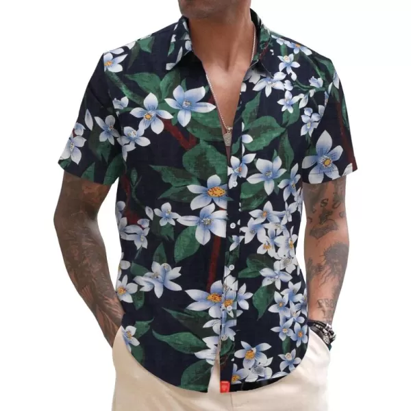 COOFANDY Men's Linen Casual Short Sleeve Shirts Button Down Summer Beach Shirt