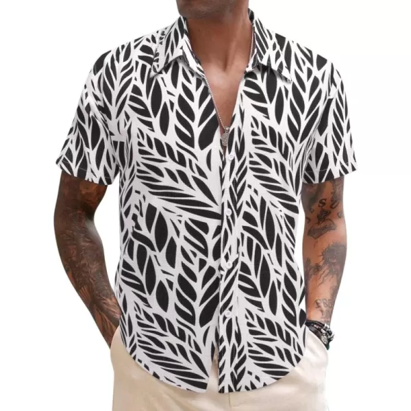 COOFANDY Men's Linen Casual Short Sleeve Shirts Button Down Summer Beach Shirt