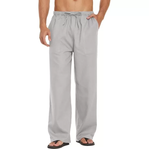 COOFANDY Mens Linen Drawstring Pants Elastic Waist Lightweight Trouser Casual Yoga Summer Beach Pant