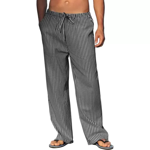 COOFANDY Mens Linen Drawstring Pants Elastic Waist Lightweight Trouser Casual Yoga Summer Beach Pant