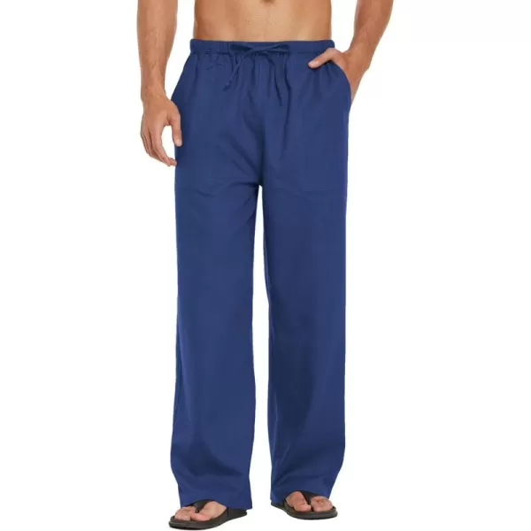 COOFANDY Mens Linen Drawstring Pants Elastic Waist Lightweight Trouser Casual Yoga Summer Beach Pant