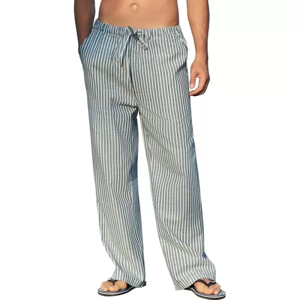 COOFANDY Mens Linen Drawstring Pants Elastic Waist Lightweight Trouser Casual Yoga Summer Beach Pant