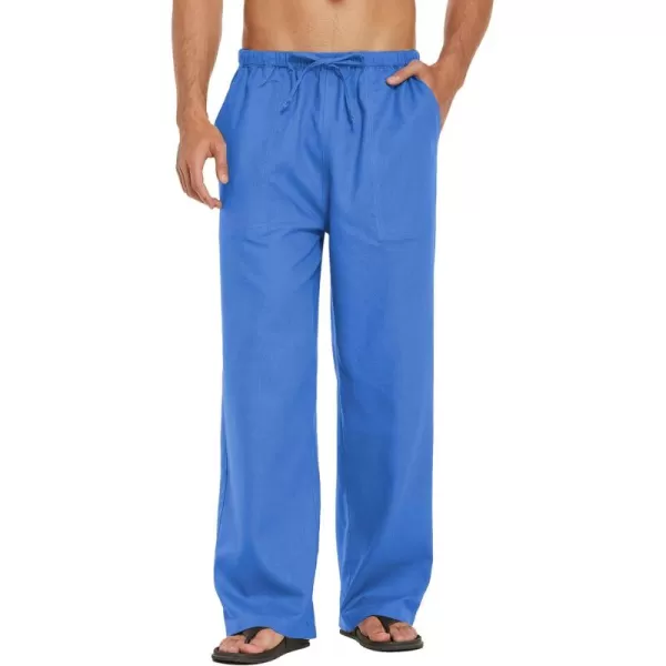 COOFANDY Mens Linen Drawstring Pants Elastic Waist Lightweight Trouser Casual Yoga Summer Beach Pant