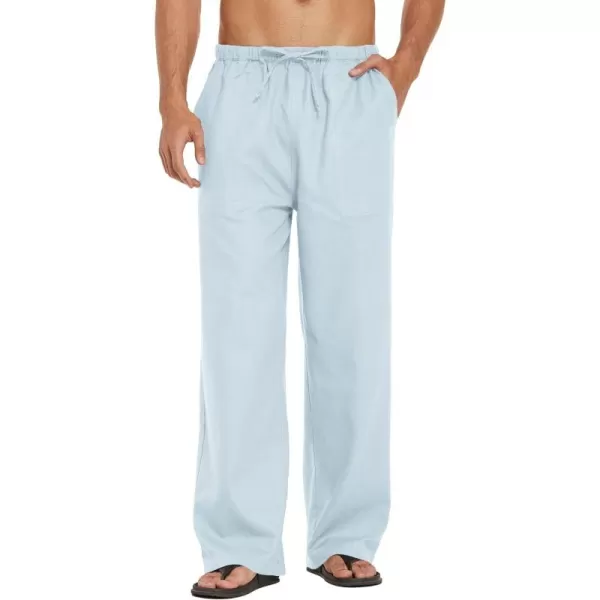COOFANDY Mens Linen Drawstring Pants Elastic Waist Lightweight Trouser Casual Yoga Summer Beach Pant