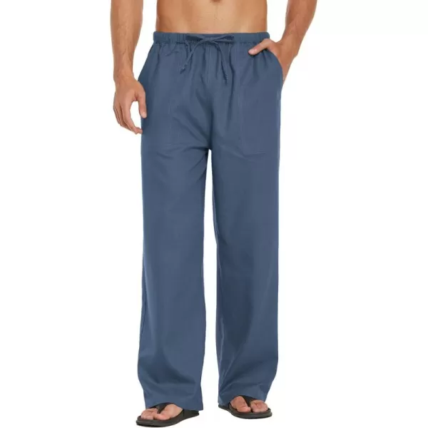 COOFANDY Mens Linen Drawstring Pants Elastic Waist Lightweight Trouser Casual Yoga Summer Beach Pant