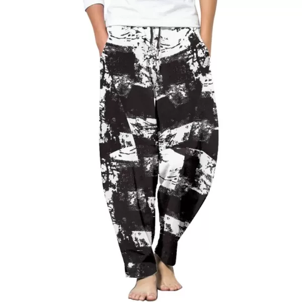 COOFANDY Men's Linen Harem Drawstring Pants Casual Elastic Waist Lightweight Trouser Hippie Summer Beach Yoga Pants