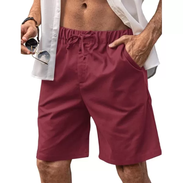 COOFANDY Men’s Linen Short Elastic Waist Drawstring Casual Summer Beach Shorts
