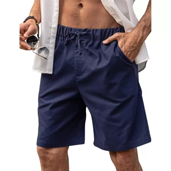 COOFANDY Men’s Linen Short Elastic Waist Drawstring Casual Summer Beach Shorts