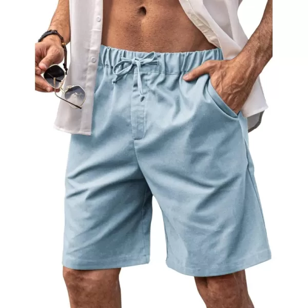 COOFANDY Men’s Linen Short Elastic Waist Drawstring Casual Summer Beach Shorts