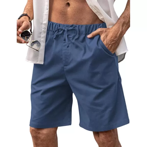 COOFANDY Men’s Linen Short Elastic Waist Drawstring Casual Summer Beach Shorts