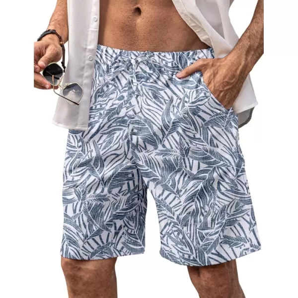 COOFANDY Men’s Linen Short Elastic Waist Drawstring Casual Summer Beach Shorts