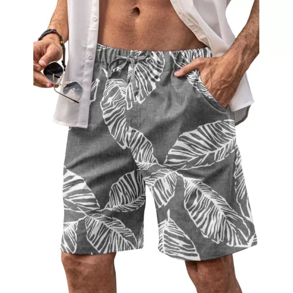 COOFANDY Men’s Linen Short Elastic Waist Drawstring Casual Summer Beach Shorts