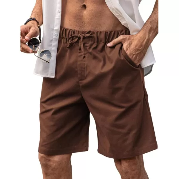 COOFANDY Men’s Linen Short Elastic Waist Drawstring Casual Summer Beach Shorts