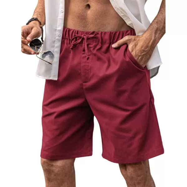 COOFANDY Men’s Linen Short Elastic Waist Drawstring Casual Summer Beach Shorts