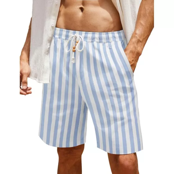 COOFANDY Men's Linen Shorts Casual Elastic Waist Drawstring Summer Beach Shorts
