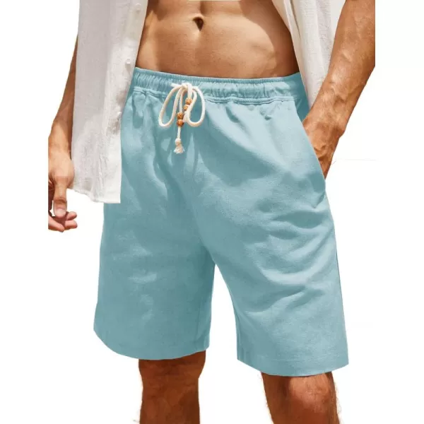COOFANDY Men's Linen Shorts Casual Elastic Waist Drawstring Summer Beach Shorts