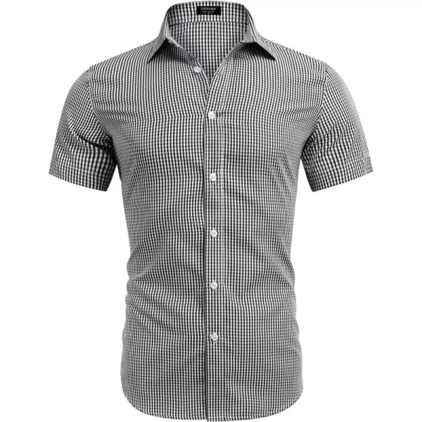 COOFANDY Men's Muscle Fit Dress Shirts Wrinkle-Free Short Sleeve Casual Button Down Shirt