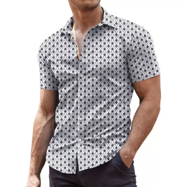 COOFANDY Men's Muscle Fit Dress Shirts Wrinkle-Free Short Sleeve Casual Button Down Shirt