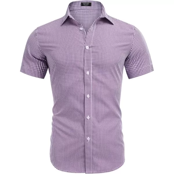 COOFANDY Men's Muscle Fit Dress Shirts Wrinkle-Free Short Sleeve Casual Button Down Shirt