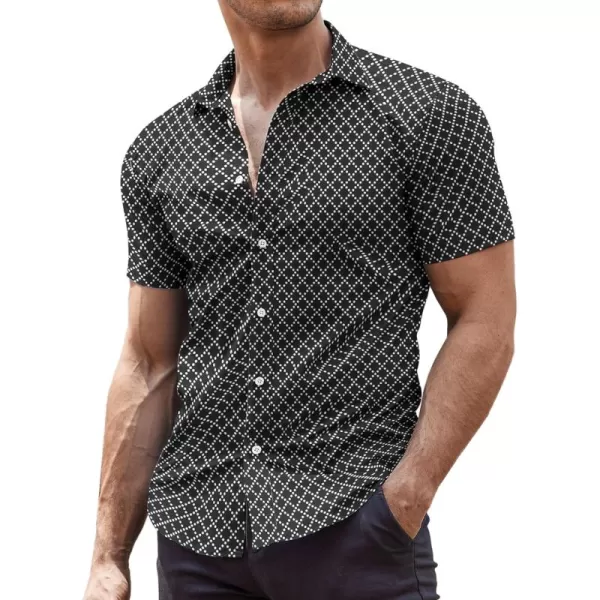COOFANDY Men's Muscle Fit Dress Shirts Wrinkle-Free Short Sleeve Casual Button Down Shirt