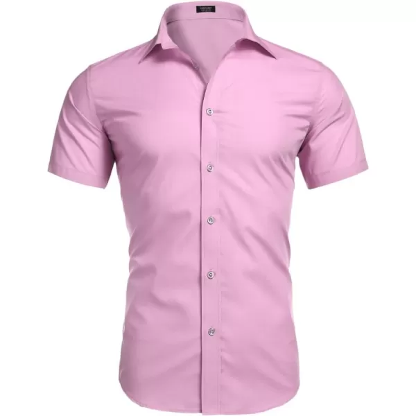 COOFANDY Men's Muscle Fit Dress Shirts Wrinkle-Free Short Sleeve Casual Button Down Shirt