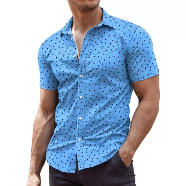 COOFANDY Men's Muscle Fit Dress Shirts Wrinkle-Free Short Sleeve Casual Button Down Shirt