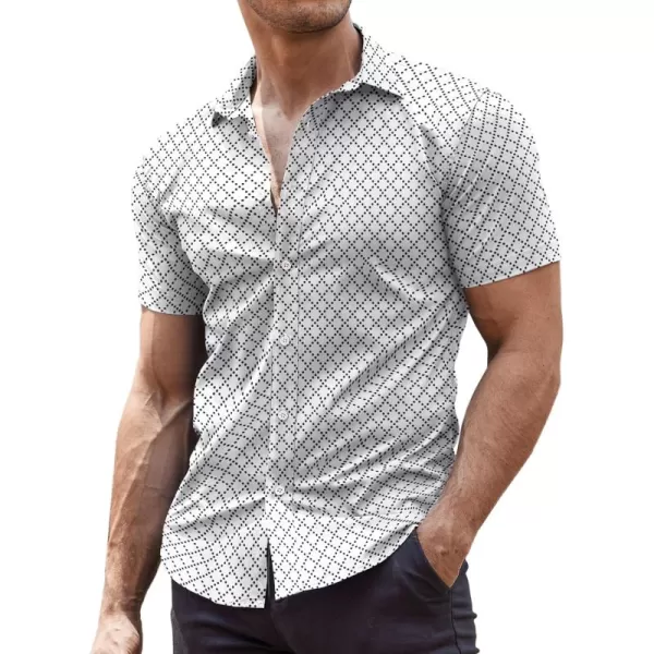 COOFANDY Men's Muscle Fit Dress Shirts Wrinkle-Free Short Sleeve Casual Button Down Shirt