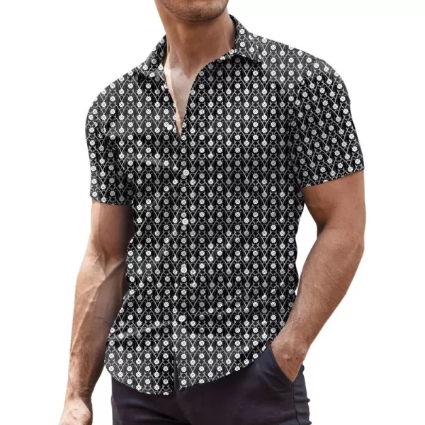 COOFANDY Men's Muscle Fit Dress Shirts Wrinkle-Free Short Sleeve Casual Button Down Shirt