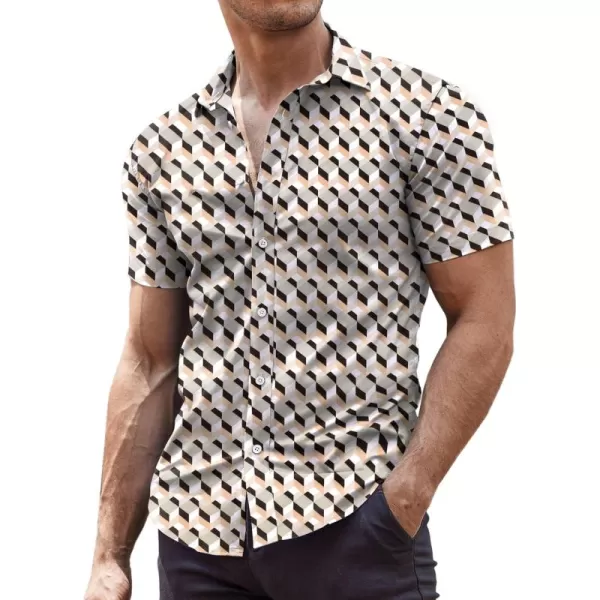 COOFANDY Men's Muscle Fit Dress Shirts Wrinkle-Free Short Sleeve Casual Button Down Shirt