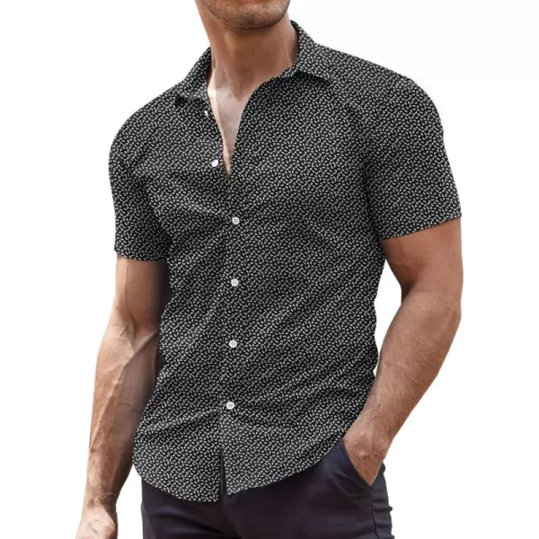 COOFANDY Men's Muscle Fit Dress Shirts Wrinkle-Free Short Sleeve Casual Button Down Shirt