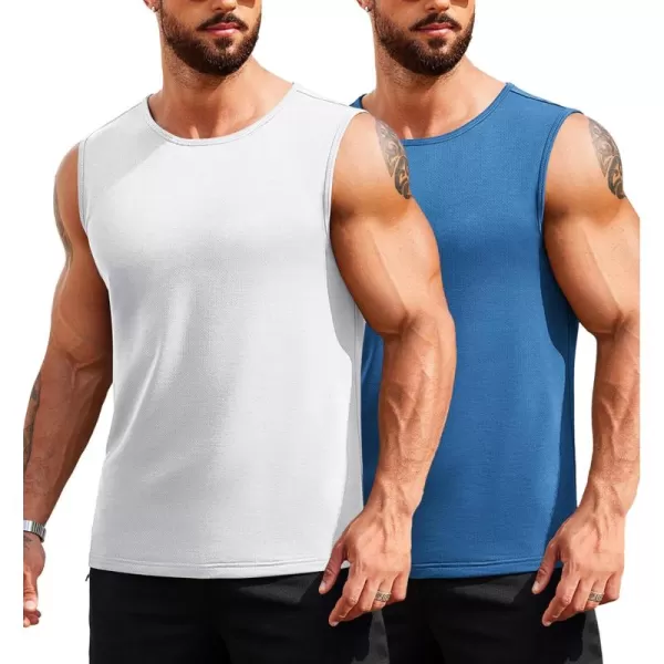 COOFANDY Men's Muscle Tank Tops Quick Dry 2 Pack Workout Gym Tanks Casual Sleeveless T Shirts