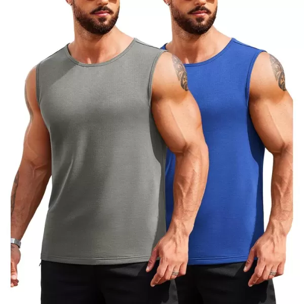 COOFANDY Men's Muscle Tank Tops Quick Dry 2 Pack Workout Gym Tanks Casual Sleeveless T Shirts