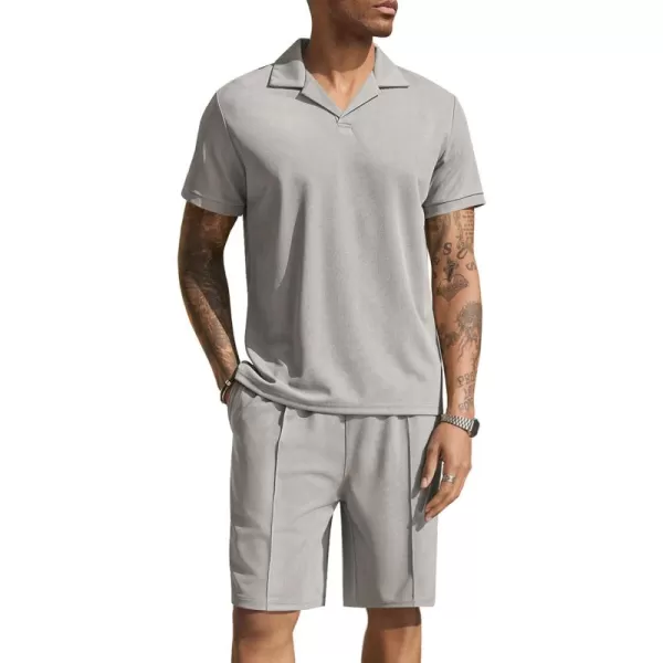 COOFANDY Men's Polo Shirt and Shorts Set 2 Piece Outfits Fashion Summer Tracksuits Short Sleeve Casual Polo Suit