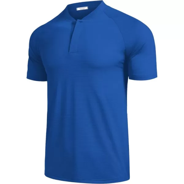 COOFANDY Men's Quick Dry Golf Polo Shirts Short Sleeve Henley Shirt Active Athletic Collarless Sports T Shirts