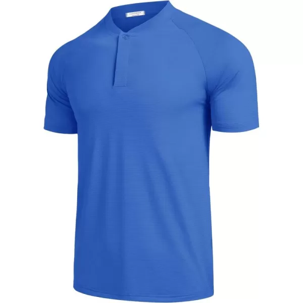 COOFANDY Men's Quick Dry Golf Polo Shirts Short Sleeve Henley Shirt Active Athletic Collarless Sports T Shirts
