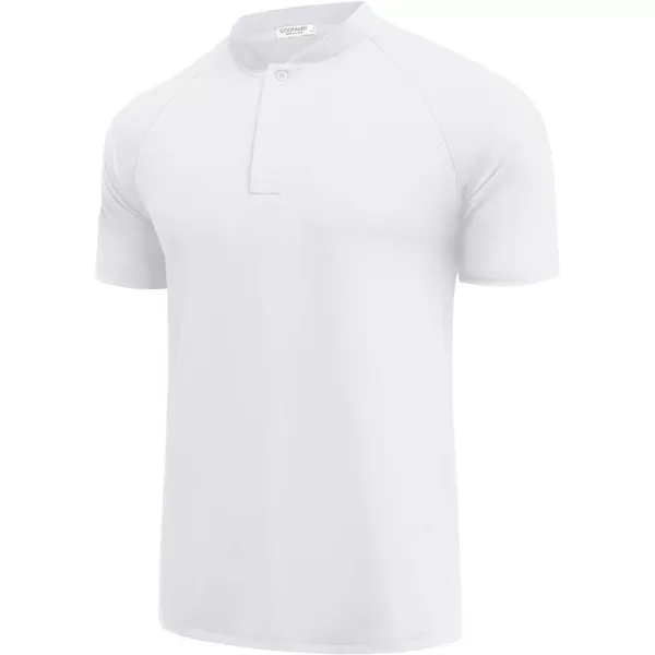 COOFANDY Men's Quick Dry Golf Polo Shirts Short Sleeve Henley Shirt Active Athletic Collarless Sports T Shirts