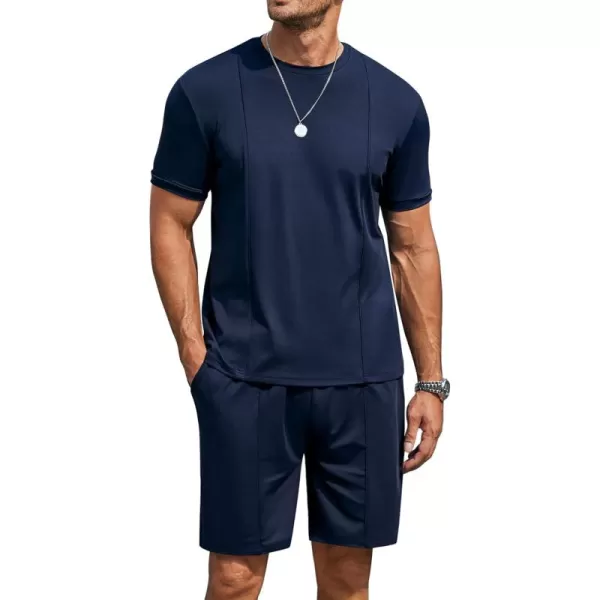 COOFANDY Men's Short Sets 2 Piece Outfits Summer Short Sleeve T Shirt and Shorts Tracksuit Sets Casual Athletic Sports Suit